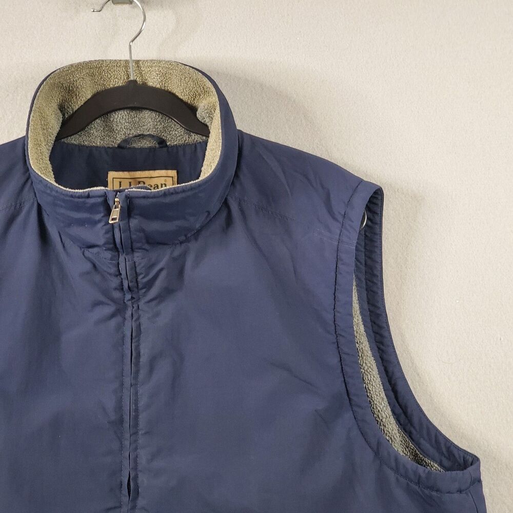 LL Bean Fleece Lined Vest Full Zip Up Men’s XL Funnel Neck Outdoor Adventure